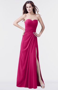 ColsBM Mary Beetroot Purple Elegant A-line Sweetheart Sleeveless Floor Length Pleated Bridesmaid Dresses