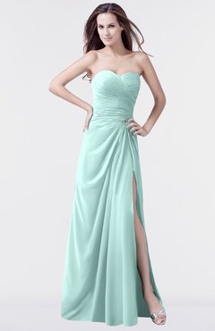 ColsBM Mary Blue Glass Elegant A-line Sweetheart Sleeveless Floor Length Pleated Bridesmaid Dresses