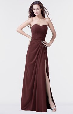 ColsBM Mary Burgundy Elegant A-line Sweetheart Sleeveless Floor Length Pleated Bridesmaid Dresses