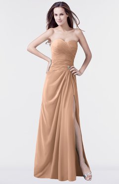ColsBM Mary Burnt Orange Elegant A-line Sweetheart Sleeveless Floor Length Pleated Bridesmaid Dresses