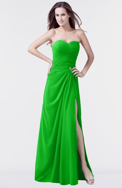 ColsBM Mary Classic Green Elegant A-line Sweetheart Sleeveless Floor Length Pleated Bridesmaid Dresses