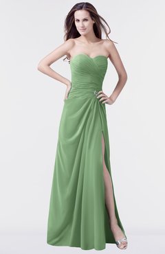 ColsBM Mary Fair Green Elegant A-line Sweetheart Sleeveless Floor Length Pleated Bridesmaid Dresses