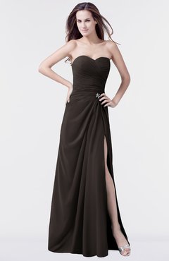 ColsBM Mary Fudge Brown Elegant A-line Sweetheart Sleeveless Floor Length Pleated Bridesmaid Dresses