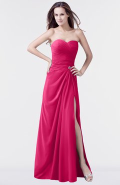ColsBM Mary Fuschia Elegant A-line Sweetheart Sleeveless Floor Length Pleated Bridesmaid Dresses