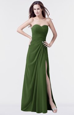 ColsBM Mary Garden Green Elegant A-line Sweetheart Sleeveless Floor Length Pleated Bridesmaid Dresses