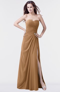 ColsBM Mary Light Brown Elegant A-line Sweetheart Sleeveless Floor Length Pleated Bridesmaid Dresses