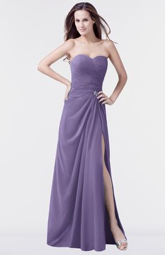 ColsBM Mary Lilac Elegant A-line Sweetheart Sleeveless Floor Length Pleated Bridesmaid Dresses