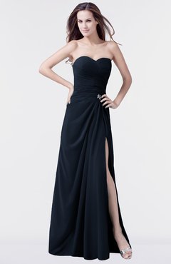 ColsBM Mary Navy Blue Elegant A-line Sweetheart Sleeveless Floor Length Pleated Bridesmaid Dresses