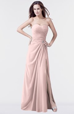 ColsBM Mary Pastel Pink Elegant A-line Sweetheart Sleeveless Floor Length Pleated Bridesmaid Dresses
