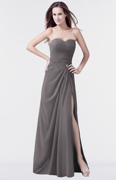 ColsBM Mary Ridge Grey Elegant A-line Sweetheart Sleeveless Floor Length Pleated Bridesmaid Dresses