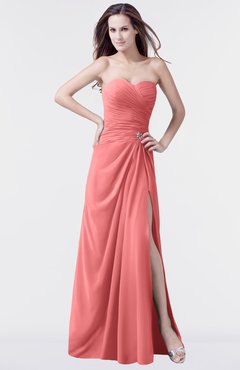 ColsBM Mary Shell Pink Elegant A-line Sweetheart Sleeveless Floor Length Pleated Bridesmaid Dresses