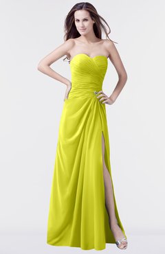 ColsBM Mary Sulphur Spring Elegant A-line Sweetheart Sleeveless Floor Length Pleated Bridesmaid Dresses