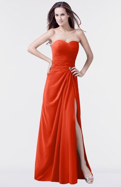 ColsBM Mary Tangerine Tango Elegant A-line Sweetheart Sleeveless Floor Length Pleated Bridesmaid Dresses