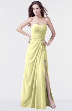 ColsBM Mary Wax Yellow Elegant A-line Sweetheart Sleeveless Floor Length Pleated Bridesmaid Dresses