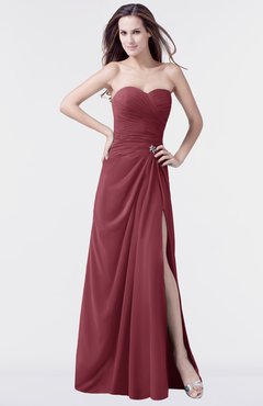 ColsBM Mary Wine Elegant A-line Sweetheart Sleeveless Floor Length Pleated Bridesmaid Dresses