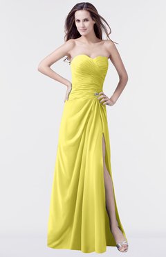 ColsBM Mary Yellow Iris Elegant A-line Sweetheart Sleeveless Floor Length Pleated Bridesmaid Dresses