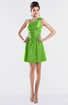 ColsBM Kailani Jasmine Green Cute A-line Asymmetric Neckline Half Backless Short Ruching Bridesmaid Dresses