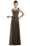 ColsBM Alena Carafe Brown Simple A-line Sleeveless Chiffon Floor Length Pleated Evening Dresses