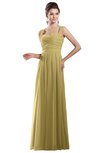 ColsBM Alena Gold Simple A-line Sleeveless Chiffon Floor Length Pleated Evening Dresses
