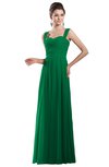 ColsBM Alena Green Simple A-line Sleeveless Chiffon Floor Length Pleated Evening Dresses