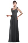 ColsBM Alena Grey Simple A-line Sleeveless Chiffon Floor Length Pleated Evening Dresses