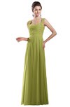 ColsBM Alena Linden Green Simple A-line Sleeveless Chiffon Floor Length Pleated Evening Dresses