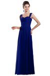 ColsBM Alena Nautical Blue Simple A-line Sleeveless Chiffon Floor Length Pleated Evening Dresses