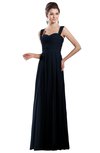 ColsBM Alena Navy Blue Simple A-line Sleeveless Chiffon Floor Length Pleated Evening Dresses