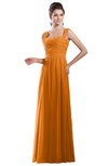 ColsBM Alena Orange Simple A-line Sleeveless Chiffon Floor Length Pleated Evening Dresses