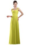 ColsBM Alena Pale Yellow Simple A-line Sleeveless Chiffon Floor Length Pleated Evening Dresses