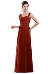 ColsBM Alena Rust Simple A-line Sleeveless Chiffon Floor Length Pleated Evening Dresses