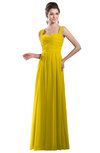 ColsBM Alena Yellow Simple A-line Sleeveless Chiffon Floor Length Pleated Evening Dresses