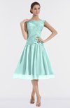 ColsBM Alissa Blue Glass Cute A-line Sleeveless Knee Length Ruching Bridesmaid Dresses