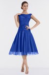ColsBM Alissa Electric Blue Cute A-line Sleeveless Knee Length Ruching Bridesmaid Dresses