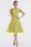 ColsBM Alissa Muted Lime Cute A-line Sleeveless Knee Length Ruching Bridesmaid Dresses