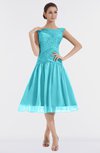 ColsBM Alissa Turquoise Cute A-line Sleeveless Knee Length Ruching Bridesmaid Dresses