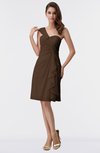 ColsBM Harmony Chocolate Brown Cute Sheath One Shoulder Sleeveless Knee Length Little Black Dresses