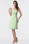 ColsBM Harmony Pale Green Cute Sheath One Shoulder Sleeveless Knee Length Little Black Dresses