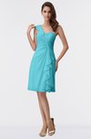 ColsBM Harmony Turquoise Cute Sheath One Shoulder Sleeveless Knee Length Little Black Dresses