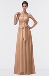 ColsBM Allie Almost Apricot Modest A-line Backless Floor Length Pleated Bridesmaid Dresses