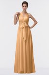 ColsBM Allie Apricot Modest A-line Backless Floor Length Pleated Bridesmaid Dresses
