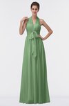 ColsBM Allie Fair Green Modest A-line Backless Floor Length Pleated Bridesmaid Dresses