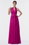 ColsBM Allie Hot Pink Modest A-line Backless Floor Length Pleated Bridesmaid Dresses