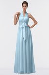 ColsBM Allie Ice Blue Modest A-line Backless Floor Length Pleated Bridesmaid Dresses