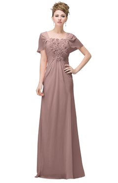 ColsBM Luna Blush Pink Casual A-line Square Short Sleeve Floor Length Plus Size Bridesmaid Dresses