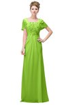 ColsBM Luna Bright Green Casual A-line Square Short Sleeve Floor Length Plus Size Bridesmaid Dresses