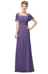 ColsBM Luna Chalk Violet Casual A-line Square Short Sleeve Floor Length Plus Size Bridesmaid Dresses
