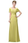 ColsBM Luna Daffodil Casual A-line Square Short Sleeve Floor Length Plus Size Bridesmaid Dresses
