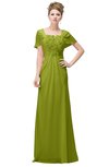 ColsBM Luna Green Oasis Casual A-line Square Short Sleeve Floor Length Plus Size Bridesmaid Dresses