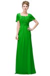 ColsBM Luna Jasmine Green Casual A-line Square Short Sleeve Floor Length Plus Size Bridesmaid Dresses
